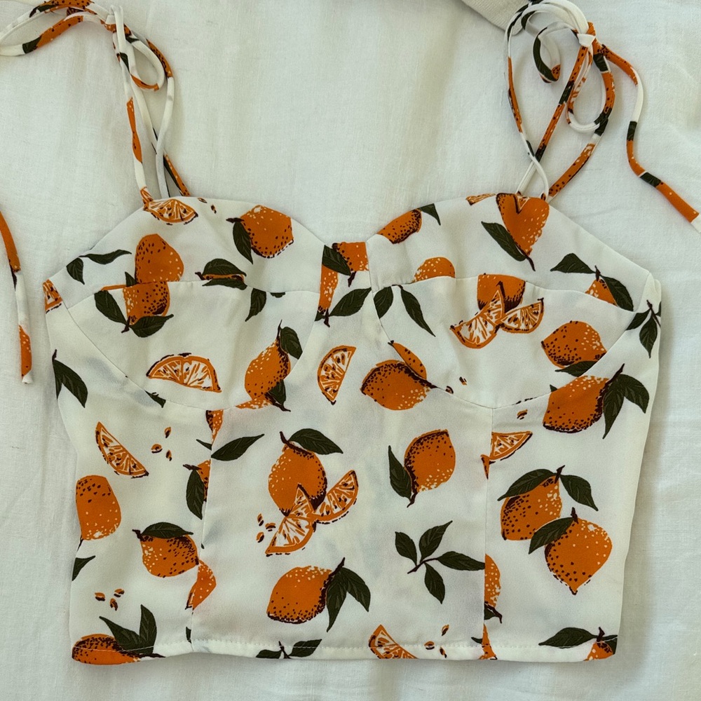 Orange Print Women's Top